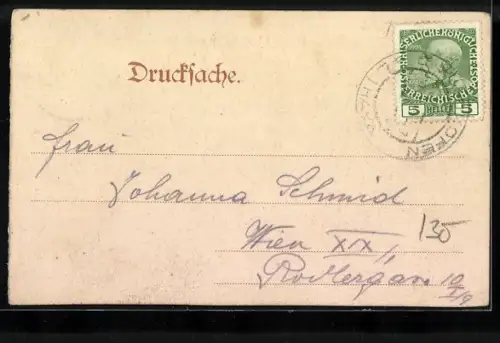 AK Waidhofen a. d. Th., Ortspanorama mit Kirche