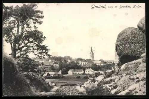 AK Gmünd /N.-Oe., Durchblick zum Ort