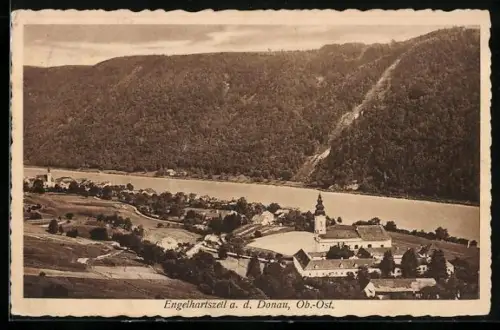 AK Engelhartszell a. d. Donau, Teilansicht mit Kirche