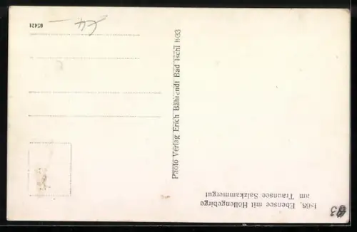 AK Ebensee am Traunsee, Ortsansicht mit Höllengebirge