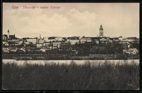 AK Enns, Teilansicht v. rechten Ennsufer aus gesehen