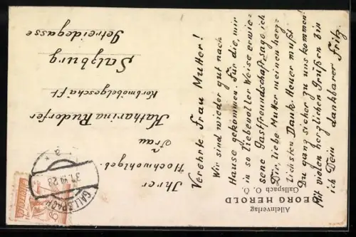 AK Gallspach /O. Ö., Turmgebäude und Brücke, Panorama vom Wasser aus