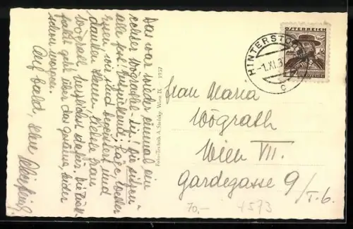 AK Hinterstoder /O. Ö., Pension Dittlgut mit Bergpanorama