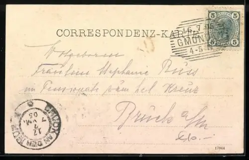 AK Gmunden, Springbrunnen am Franz Josefsplatz