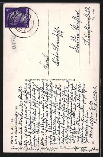 AK Pirna a. d. Elbe, Kirche, Erlenpeter, Strassenansicht