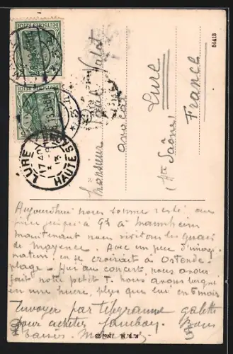 AK Mainz, Gutenberg-Denkmal, Dom