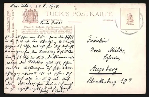 Künstler-AK Ulm a. D., Partie am Rathaus