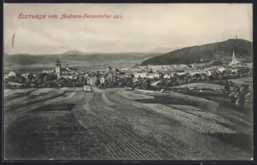 AK Eschwege, Panorama vom Andreas-Felsenkeller aus