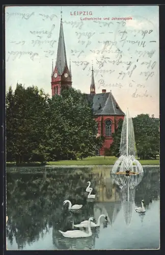 AK Leipzig, Lutherkirche und Johannapark