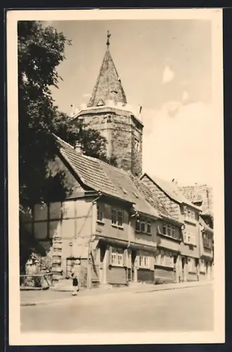 AK Mühlhausen /Thür., Holzstrasse mit Rabenturm