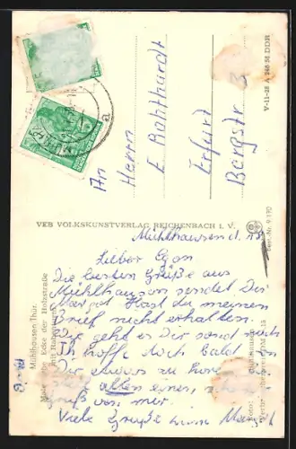 AK Mühlhausen /Thür., Holzstrasse mit Rabenturm