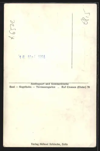 AK Crossen /Elster, Gasthaus Felsenkeller an der Elster