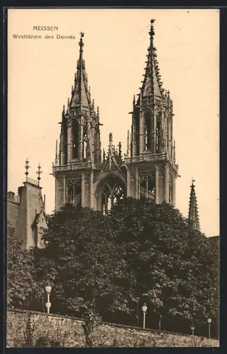 AK Meissen / Elbe, Westtürme des Domes