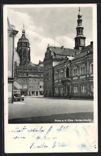 AK Pirna a. d. Elbe, Unter-Markt