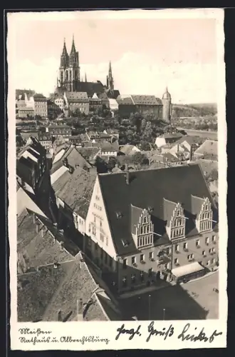 AK Meissen, Rathaus, Albrechtsburg, Dom