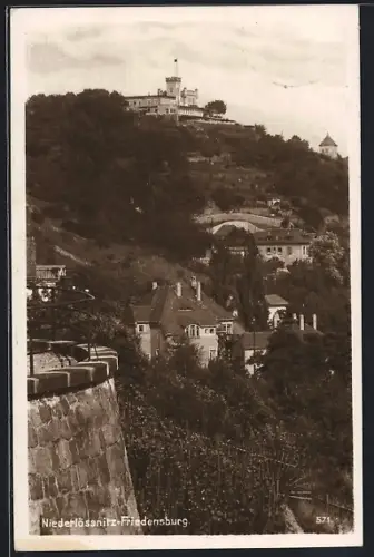 AK Niederlössnitz, Berggasthaus Friedensburg