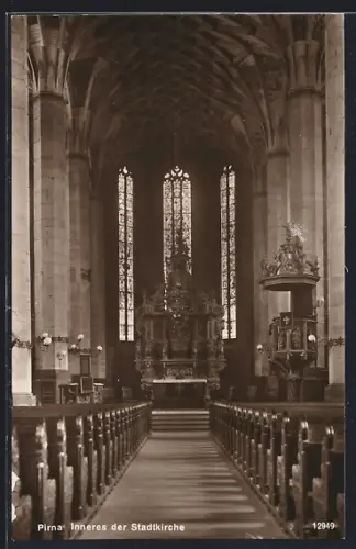 AK Pirna, Inneres der Stadtkirche