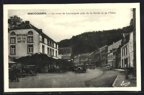 AK Remouchamps, La route de Louveignée près de la Grotte et de l`Hotel