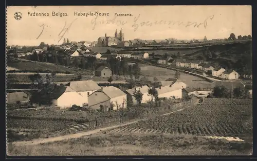 AK Habay-la-Neuve, Ortsansicht von den Feldern aus