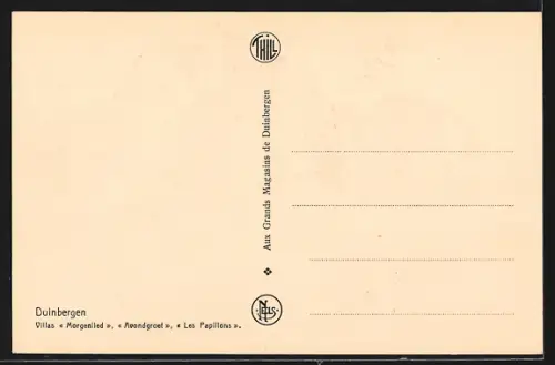 AK Duinbergen, Villas Morgenlied, Avondgroet, Les Papillons