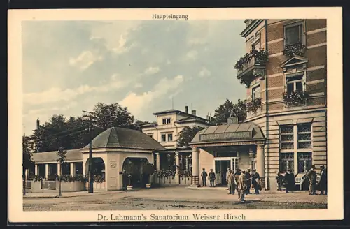 AK Weisser Hirsch, Dr. Lahmann`s Sanatorium, Haupteingang