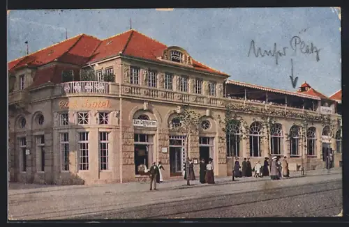 AK Dresden-Weisser Hirsch, Park-Hotel zum Dachgarten in der Strassenansicht
