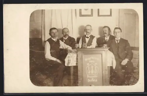 Foto-AK Dohna, Treffen des Kegelklubs Burggrafen zu Dohna 1906, Mitglieder