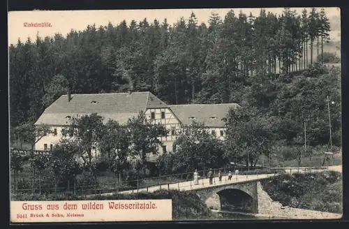 AK Dorfhain, Winkelmühle aus dem wilden Weisseritztale
