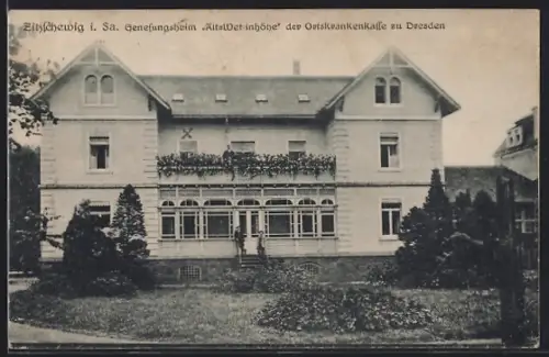 AK Zitzschewig, Frauen-Genesungsheim Alt-Wettinhöhe der Ortskrankenkasse zu Dresden, Vorderansicht