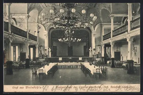 AK Weinböhla, Central-Gasthof, Inh. Reinhold Gretzschel, Konzert-Saal