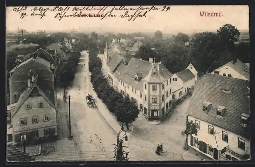 AK Wilsdruff, Bahnhofstrasse mit Bäckerei Emil Schirmer