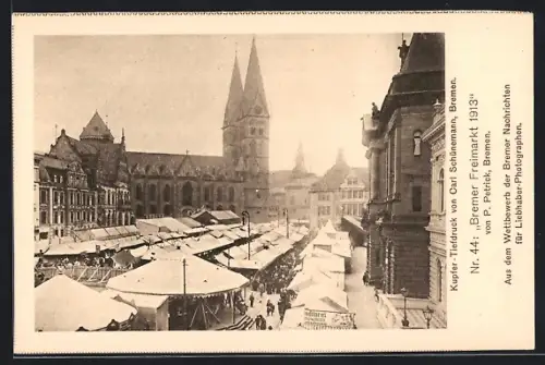 AK Bremen, Bremer Freimarkt mit Kirche 1913, Volksfest
