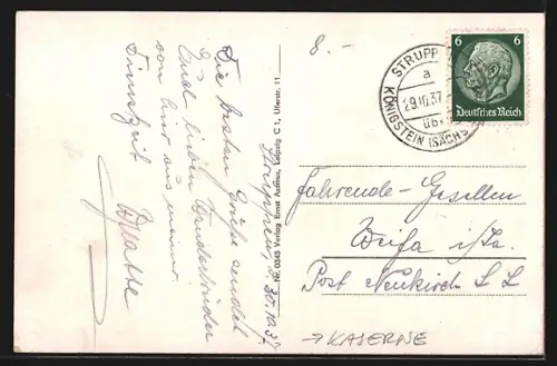 AK Struppen, Kaserne mit Wachpostenhäuschen