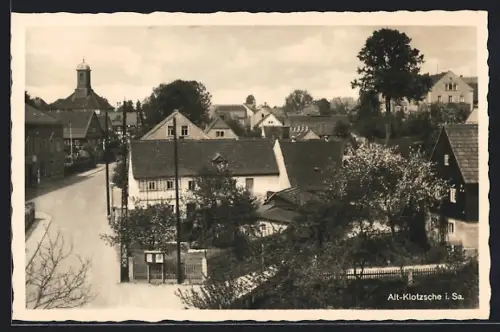 AK Dresden-Klotzsche, Ortsansicht mit Kirche