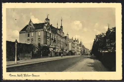 AK Pirna, Blick in die Strasse