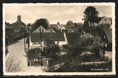 AK Dresden-Klotzsche, Ortsansicht mit Kirche