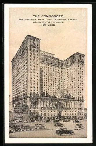AK New York, Hotel The Commodore, 42 Street Lexington Avenue, Grand Central Terminal