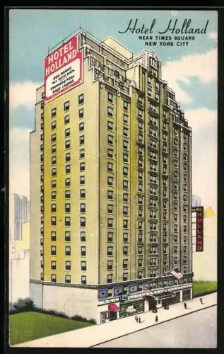 AK New York, NY, Hotel Holland, 351 West 42nd Street, near Times Square