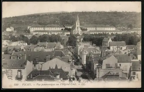 AK Vichy, Vue panoramique sur l`Hopitel civil, Ortspartie mit Krankenhaus