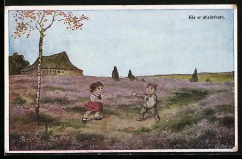 Künstler-AK Ad. Hoffmann: Invalide kehrt nach Hause zurück