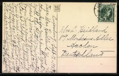 Lithographie Katze mit ihren Jungen