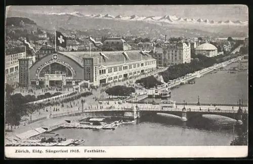 AK Zürich, Eidgenössisches Sängerfest 1905, Festhütte