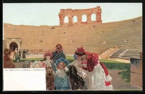 Künstler-AK Verona, Arena Interno