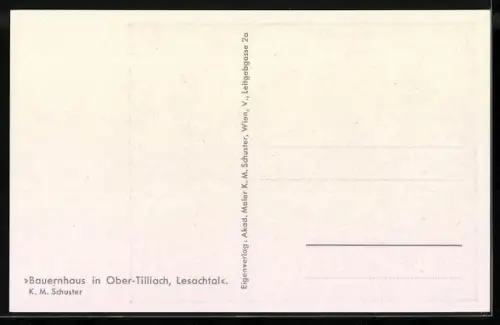 Künstler-AK Ober-Tilliach, Bauernhaus