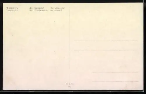 AK Mann in Uniform sagt auf Wiedersehen zu seiner Geliebten