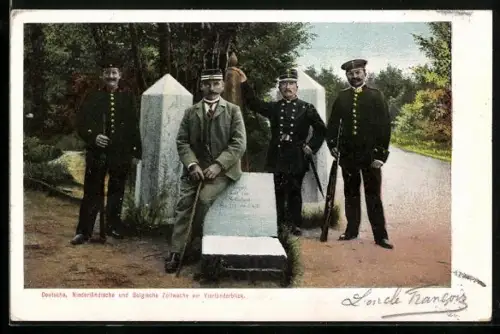 AK Deutsche, Niederländische und Belgische Zollwache am Vierländerblick, Grenze
