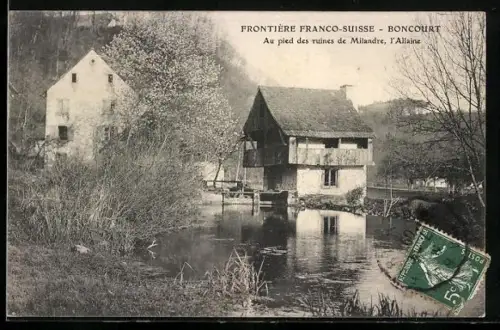 AK Boncourt, Frontiere Franco-Suisse, Au pied des ruines de Milandre, l`Allaine