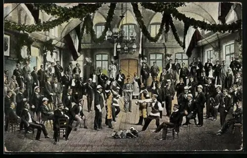 AK Heidelberg, Corps-Mensur im Gasthaus zur Hirschgasse