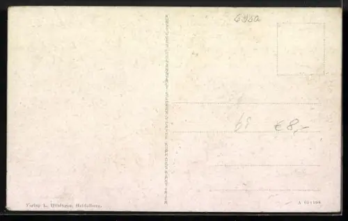 AK Heidelberg, Corps-Mensur im Gasthaus zur Hirschgasse