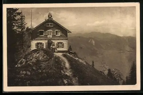 AK Starnbergerhütte, Berghütte a. Laber und Oberammergau